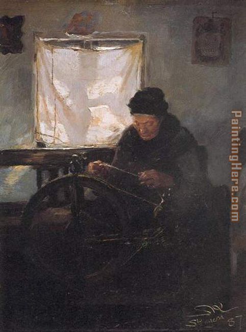 Anciana en la rueca painting - Peder Severin Kroyer Anciana en la rueca art painting